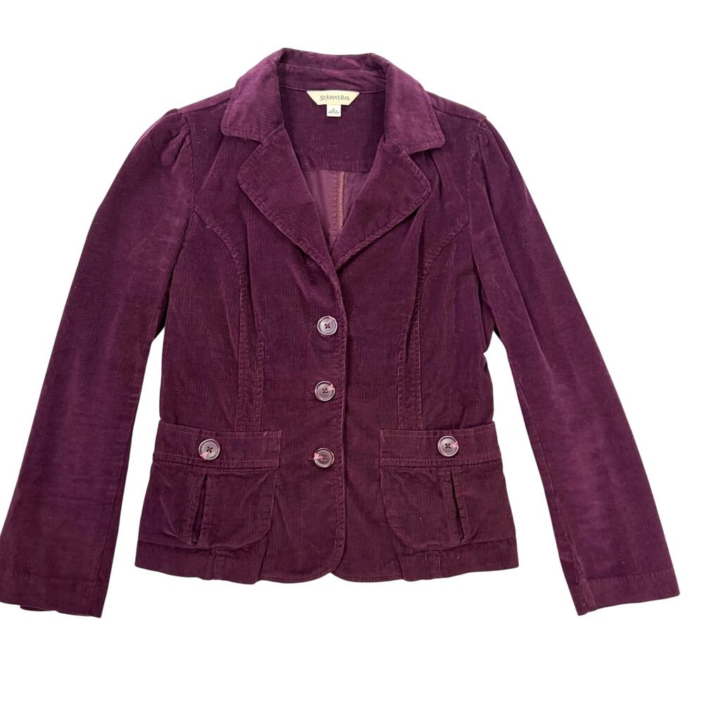 St. Johns Bay Women's Dark Purple Suede Jacket - Size M